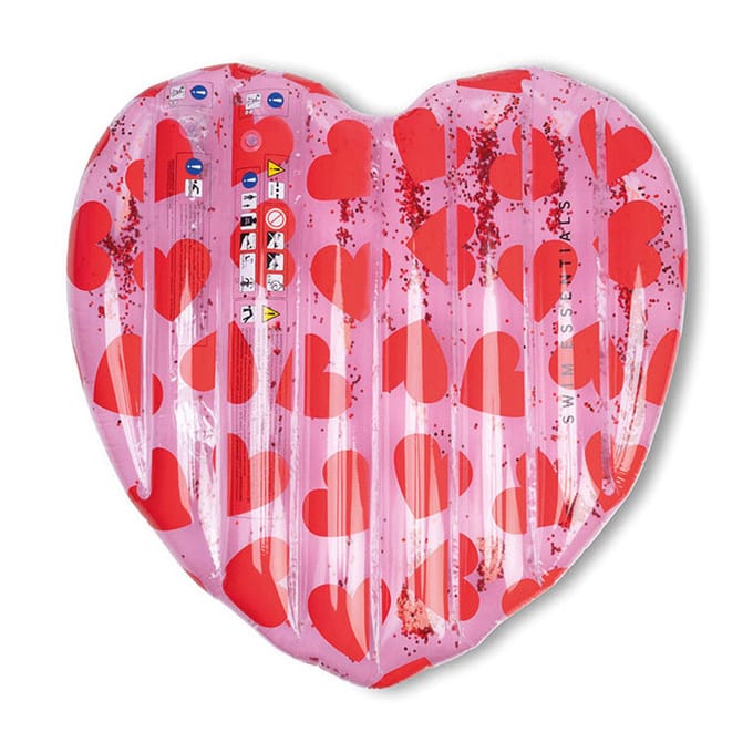 Swim Essentials Luchtmatras Red Hearts 150x120cm Opblaasbaar speelgoed