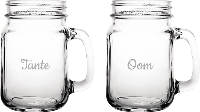 Gegraveerde Drinkglas 45cl Tante & Oom