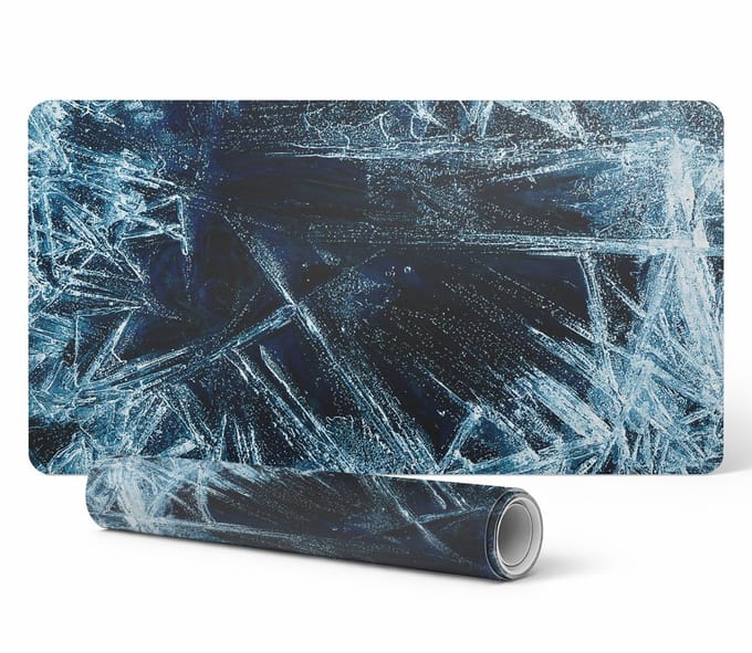 Decoratieve laptopmat met abstracte ijspatronen, 100x50 cm