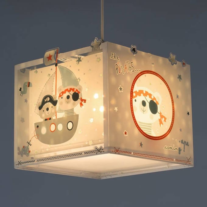 Dalber hanglamp voor de kinderkamer PIRATES, wit/grijs