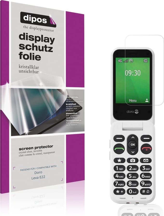 dipos – 4x Beschermfolie geschikt voor Doro Leva E22 | Krasbestendige & heldere Screenprotector Ultra-Thin