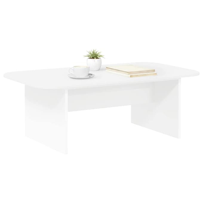 vidaXL - Salontafel - Wit - 93 - x - 53 - x - 33 - cm - Bewerkt - hout