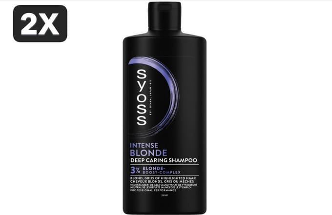 2 x Syoss - Shampoo - Intense Blond - 440ml