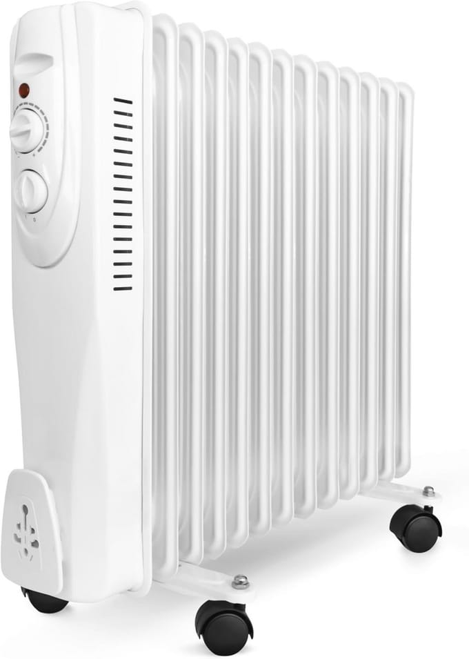 Olieradiator 2500W met 13 verwarmingselementen en instelbare thermostaat