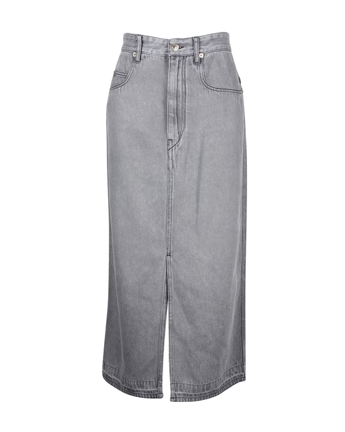 Isabel Marant Etoile denim midi rok in grijs katoen