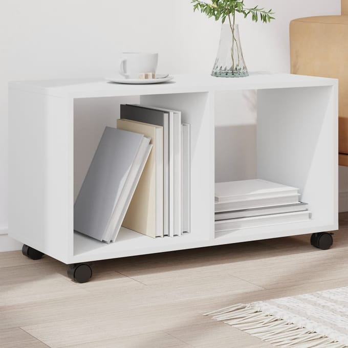 vidaXL - Rolkast - 72x33x42,5 - cm - bewerkt - hout - wit