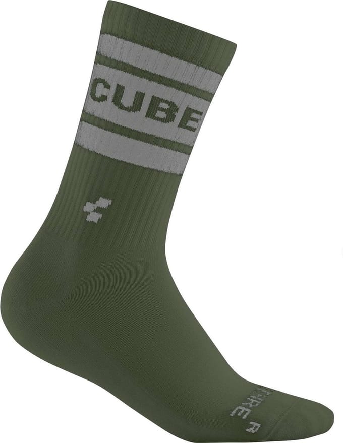 CUBE Fietssokken SOCKS AFTER RACE HIGH CUT OLIVE 36-39