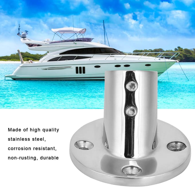 60 Graden Ronde Basis RVS Marine Boot Handrail Fitting Hardware Accessoires (22 mm) gray