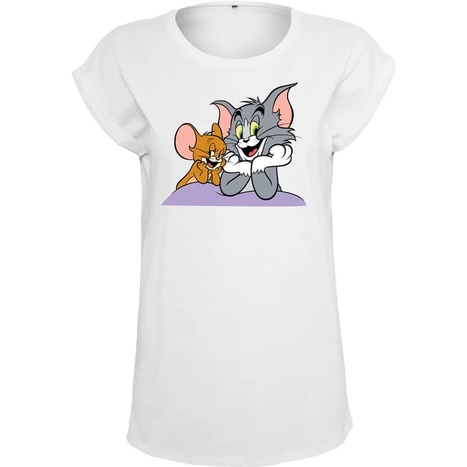 Merchcode Tom And Jerry - Tom & Jerry Pose Dames T-shirt - XS - Wit