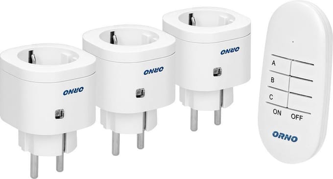 Schakelaar met afstandsbediening - Stopcontact 3x Schuko max. afstand 30 meter - Schakelset voor binnen max. 3000 Watt - Wit