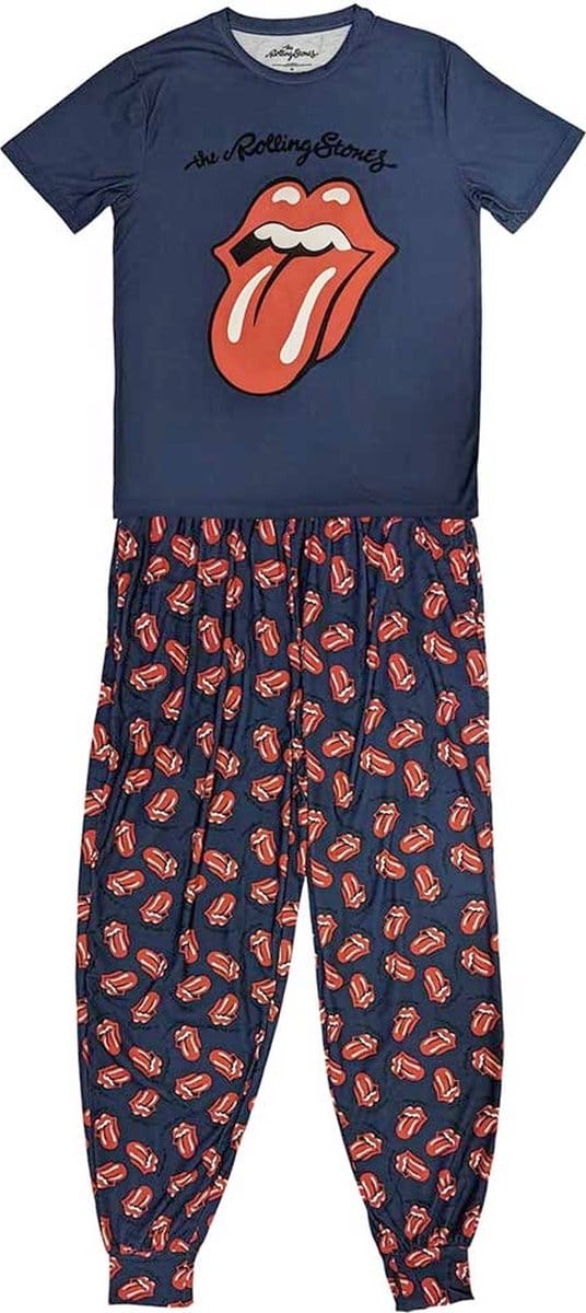 The Rolling Stones - Classic Tongue Pyjama - S - Blauw