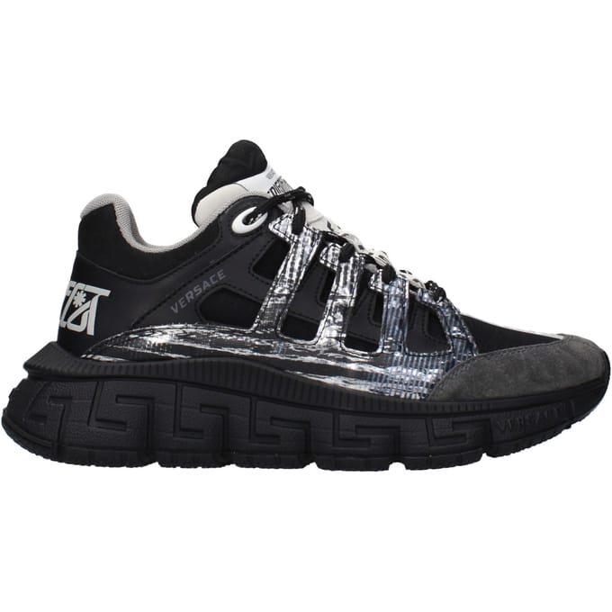 Versace Zwarte Stoffen Sport Sneakers