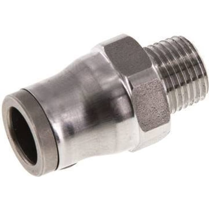 8mm x 1/8'' NPT RVS Insteekfitting Buitendraad FKM