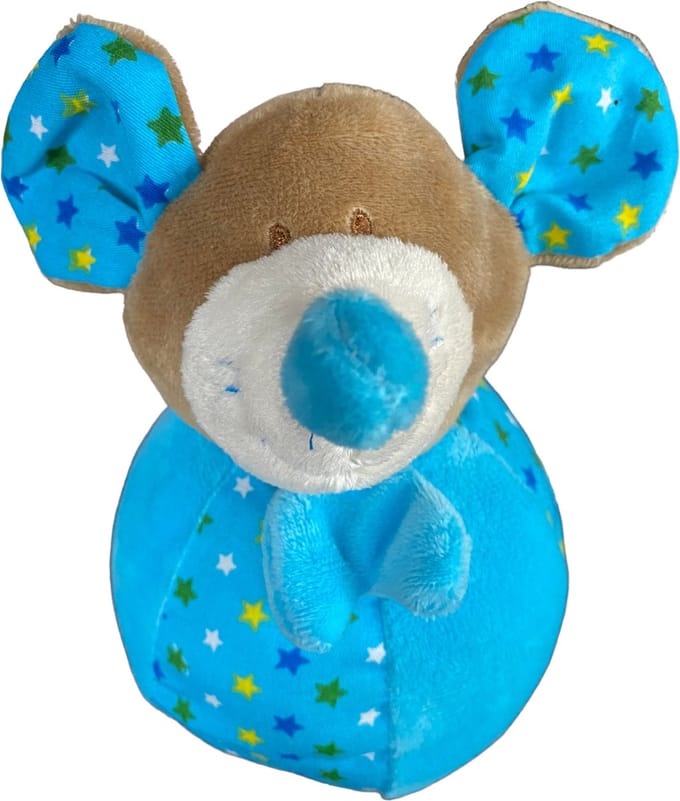 Take Me Home Knuffel Met Rammelaar Muis 20 Cm Pluche Blauw 660030