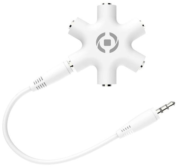 Celly Kabelsplitter Mix Audiojack 3,5 Mm Rubber Wit