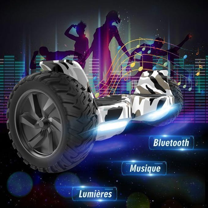 Hoverboard 8,5 inch Hummer All-Terrain LED Bluetooth met Krachtige Motor Ideaal Cadeau Camouflage