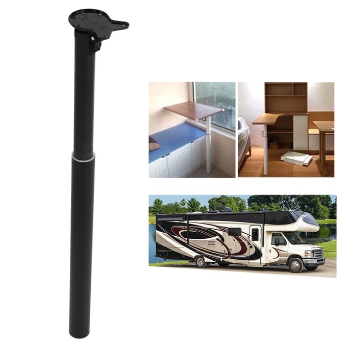 Pied de bureau réglable Support de levage de table pliable Acier inoxydable noir Résistant aux chocs pour camping-cars yachts