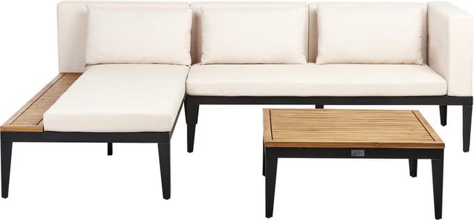 BRACCIANO - Loungeset 3-zits - Lichtbeige - Gecertificeerd acaciahout