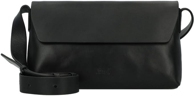 JOST Leren Schoudertas Arva Shoulder Bag With Flap Black Zwart