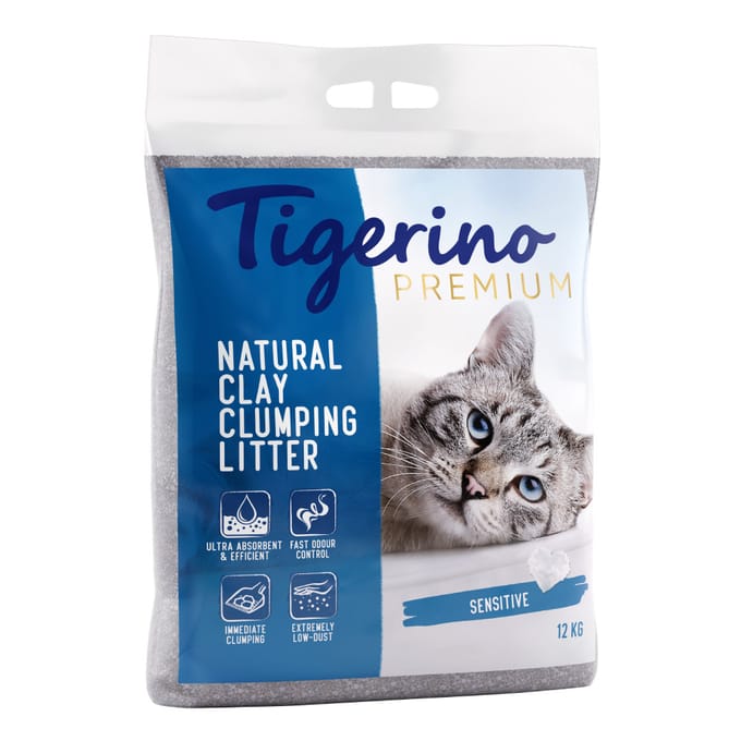 2x 12kg Sensitive Tigerino Premium Kattenbakvulling Sensitive Zonder Parfum