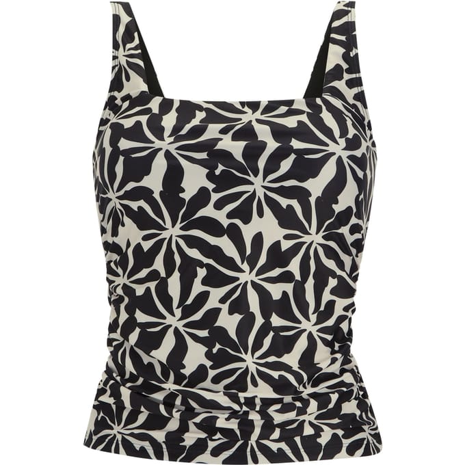 Regatta Dames Loria Abstract Floral Tankini Top (Zwart/Wit)