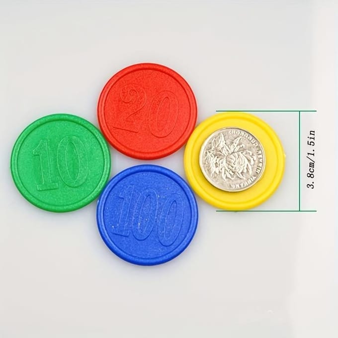 1 jeu de cartes à jouer et boîte de jetons, jeu de cartes fluorescentes, jeu de société en plastique PVC étanche, boîte de 80 jetons, jeu de société Fluorescent gray