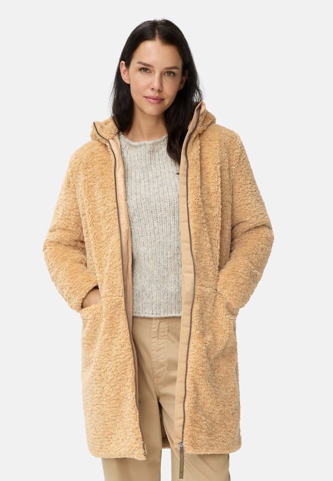 camel active Teddyjas met capuchon - Maat womenswear-48 - Kasjmier