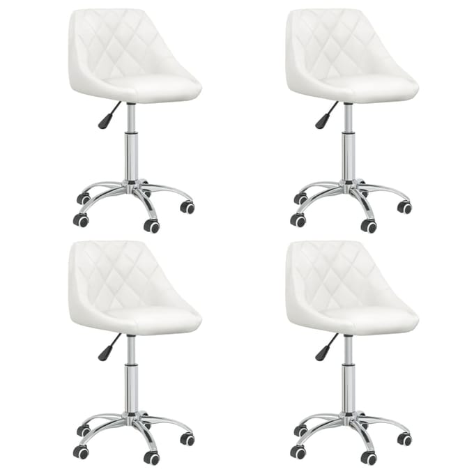 vidaXL - Eetkamerstoelen - draaibaar - 4 - st - kunstleer - wit