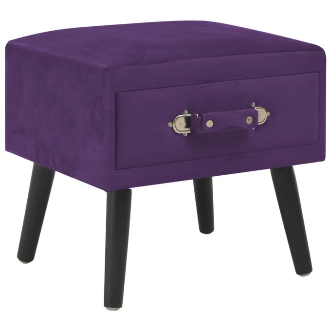 vidaXL - Nachtkastje - 40x35x40 - cm - fluweel - donkerpaars