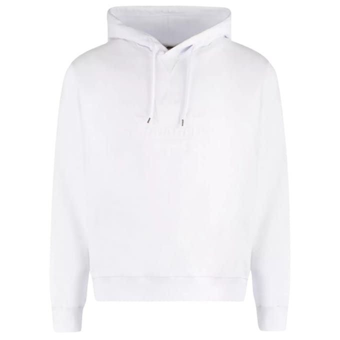 Dsquared2 Monotone Maple Leaf Logo White Hoodie