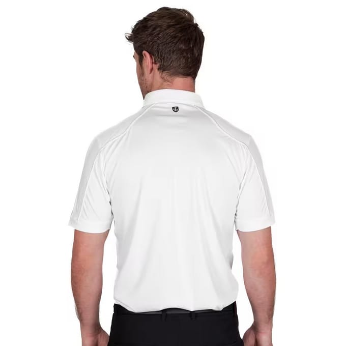 Island Green Heren Gestikt Golf Poloshirt (Wit)