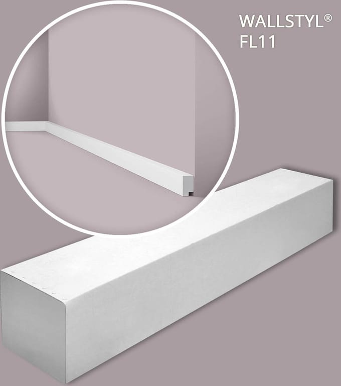 NMC FL11-box WALLSTYL Noel Marquet 1 doos 34 stukken Plint modern design wit | 68 m