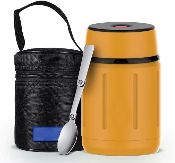 Voedsel Thermos - Lunchbox Container - Gezond Eten - Vacuüm Isolatie - 750ml Capaciteit - Geel