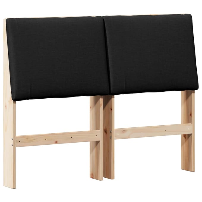 vidaXL Gestoffeerd hoofdbord Zwart 120 cm Massief grenenhout
