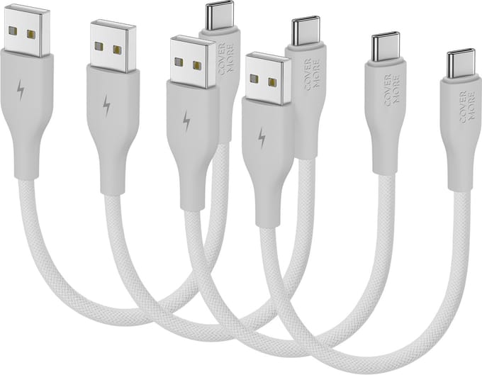 Usb kabel geschikt voor Samsung - Kort - 4 stuks - Laadkabel - Oplaadkabel - 30cm - Wit