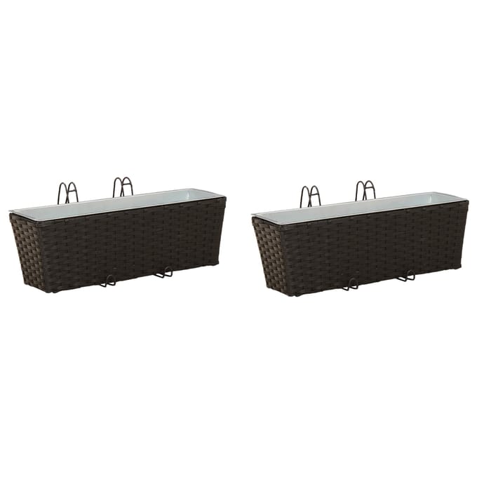 vidaXL Reling 2 st Zwart 50 x 17 x 17 cm Metaal