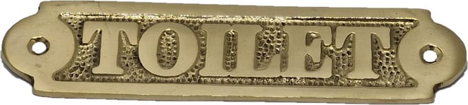 Deurbordje "Toilet" (messing) - 14,5cm x 3cm