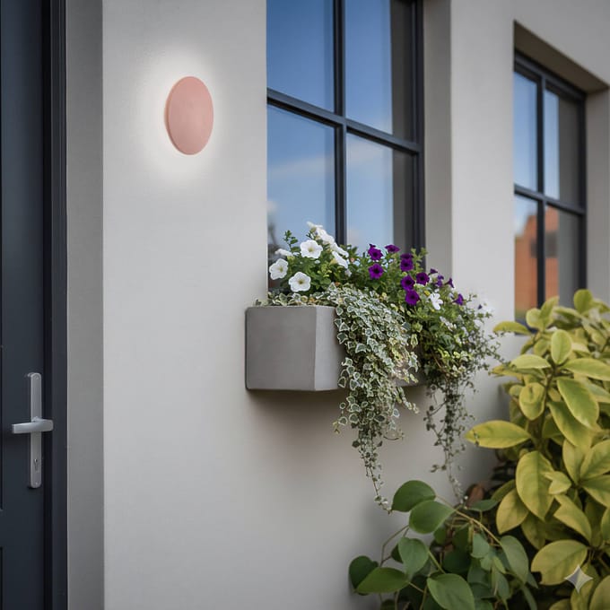 Nowodvorski Lighting LED wandlamp Aria M, baksteenrood, aluminium, Ø 18 cm