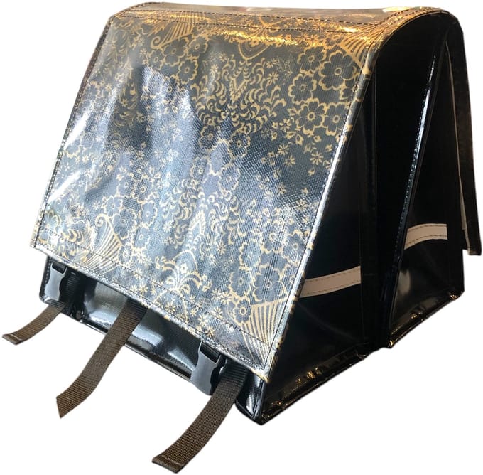 Du Baj large LUXE - Dubbele Fietstas - 45 l - Barok Black