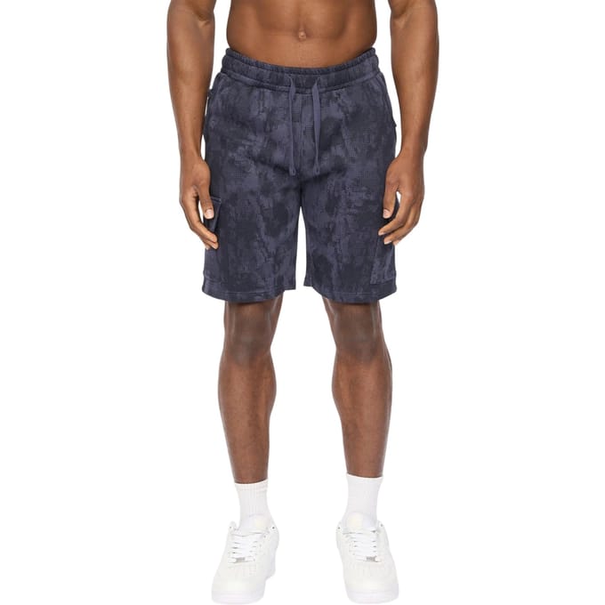 Crosshatch Heren Bardon Camo Cargo Shorts (Marine Camo)