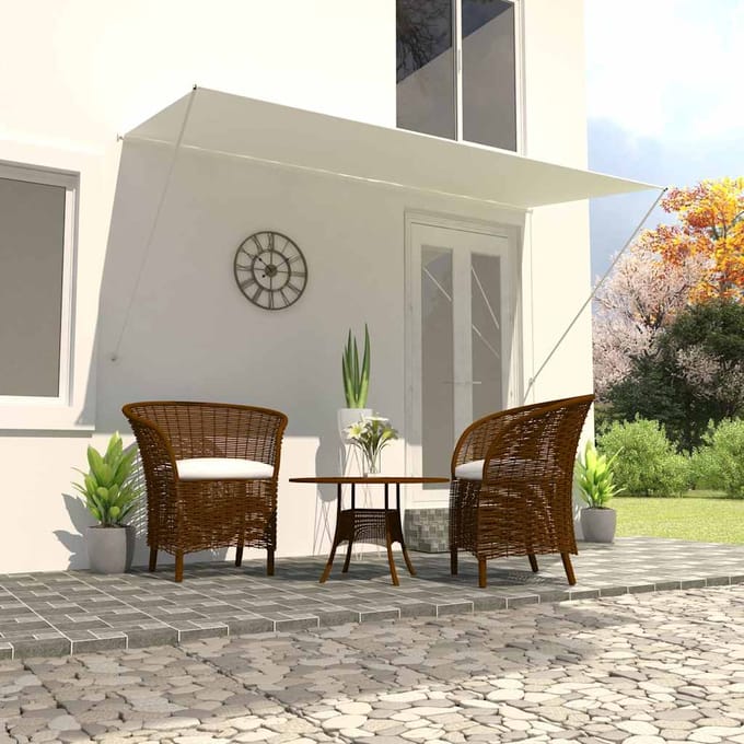 vidaXL - Luifel - uittrekbaar - 300x150 - cm - crème