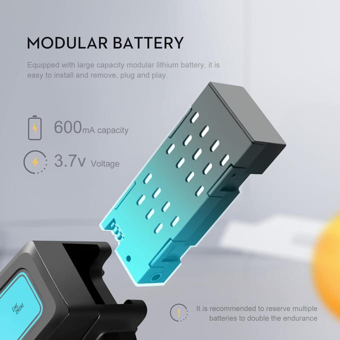 Mini drone télécommandé avec double caméra 4K pliable sans tête avec évitement d'obstacles Dual Camera Optical Flow Positioning 1 Battery noir
