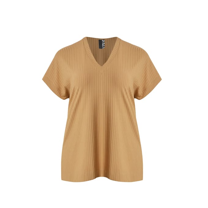 V-hals Ribbels Blouse Dames Mat Fashion