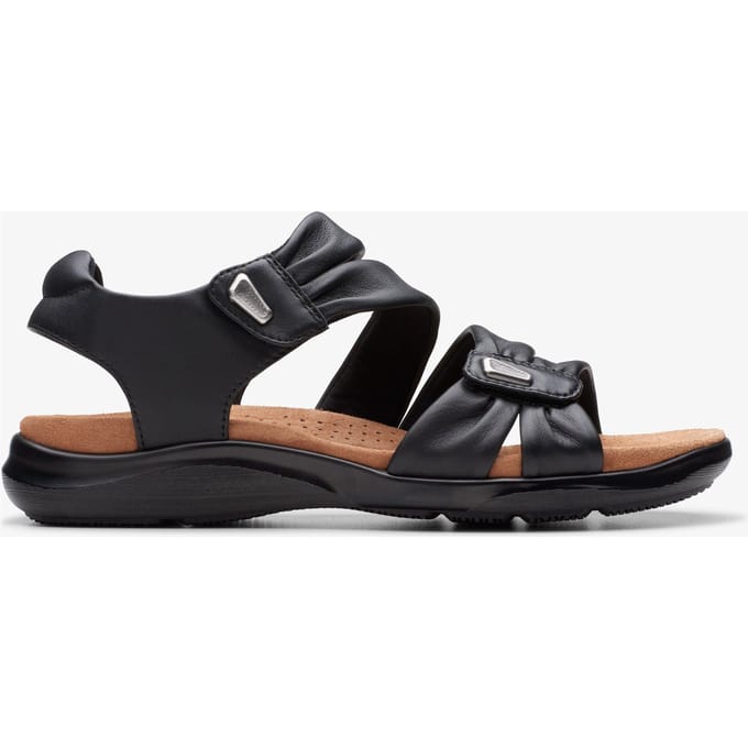 Kitly Ave Zwarte Leren Sandalen