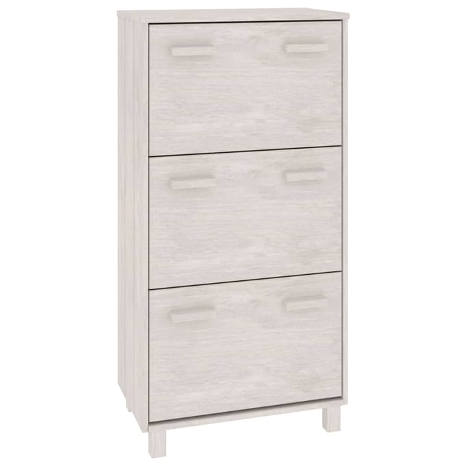vidaXL - Schoenenkast - HAMAR - 59,5x35x117 - cm - massief - grenenhout - wit
