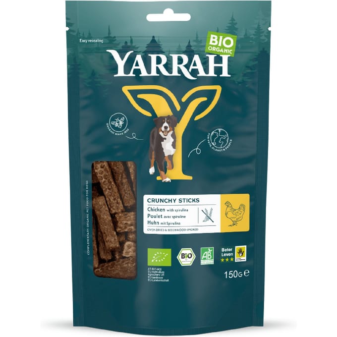 150g Yarrah Bio oven-gedroogde Crunchy Sticks hondensnacks