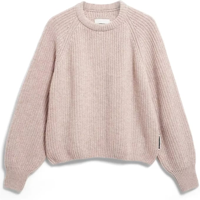 Loose fit pullover van wolmix model 'RIB KNIT'