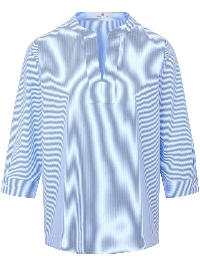 Blouse 100% katoen 3/4-mouwen Van Peter Hahn blauw