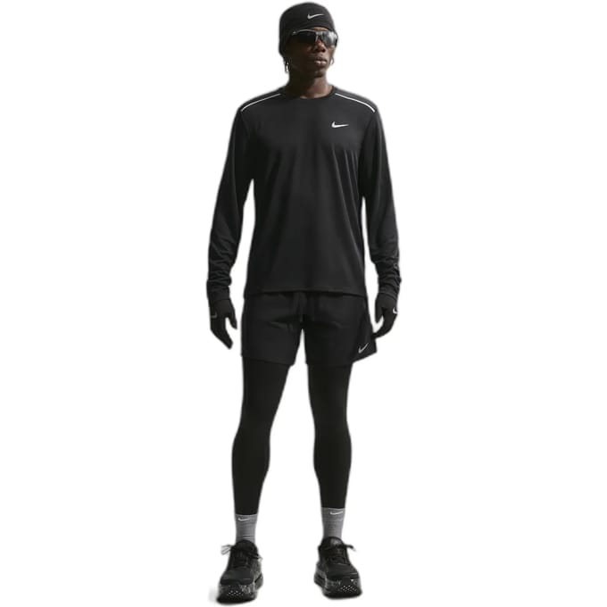 Nike Miler Dri-fit Heren Training T-shirt If2086-010 - Kleur Zwart-multicolour - Maat M