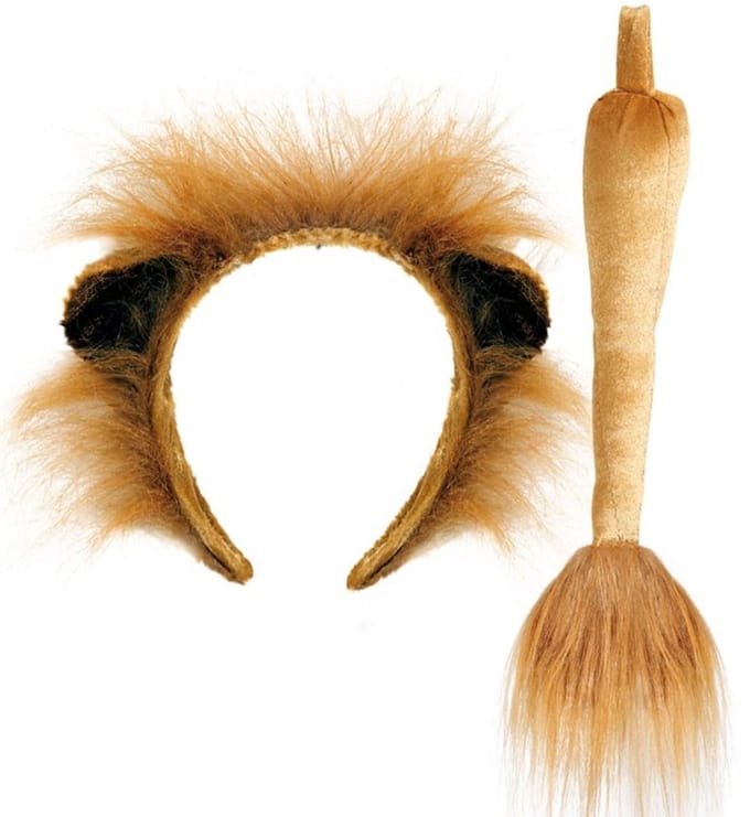 Leeuwen set - Bruin - Diadeem met oortjes en staart